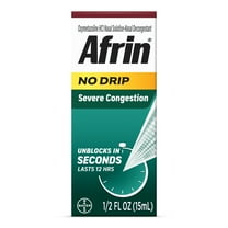 Afrin No Drip Severe Congestion Pump Mist Nasal Spray, 12 Hour Congestion Relief, 15 mL