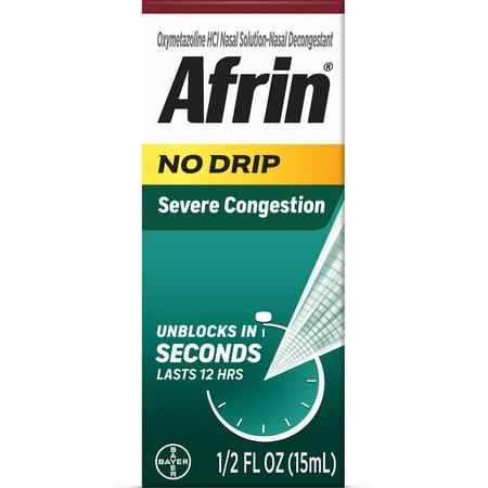 Afrin No Drip Severe Congestion Pump Mist Nasal Spray, 1-15 ml Bottle