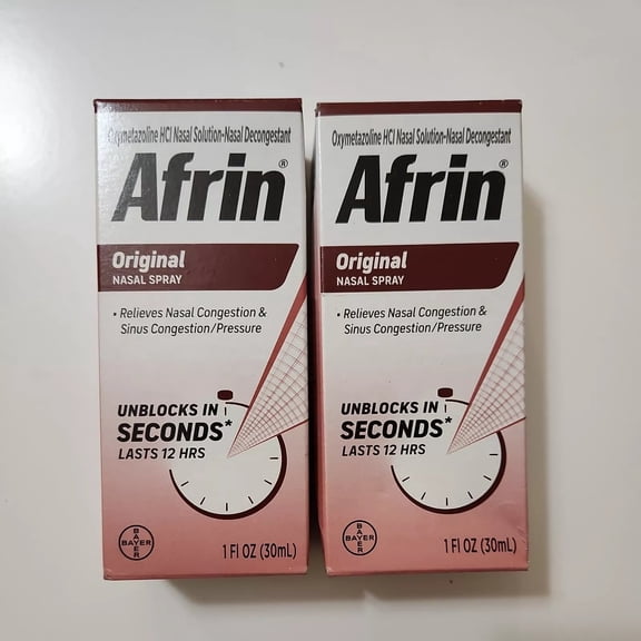 Afrin Original Nasal Spray Maximum Strength 12Hr Congestion Relief, 1 oz