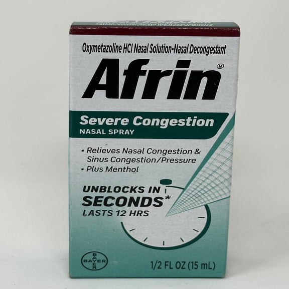 Afrin Severe Nasal Congestion Spray Fast Relief Max Strength, 0.5oz, 6-Pack