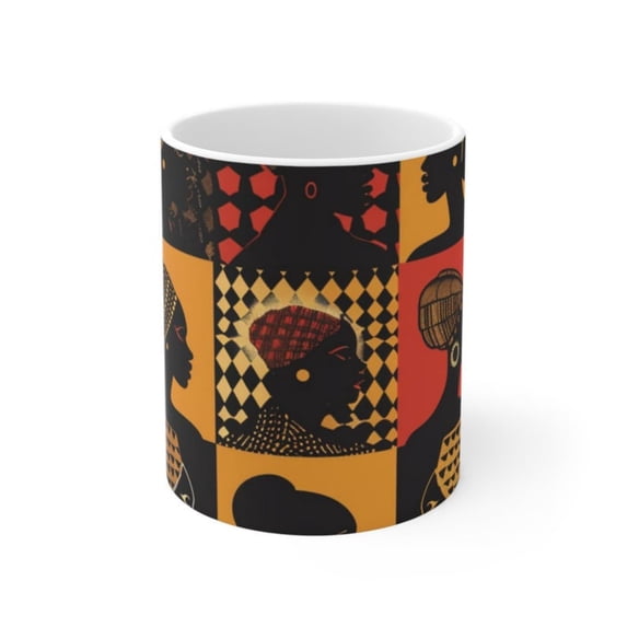 Afrin Woman Silhouette Mug Afri Inspired Ceramic Mug.