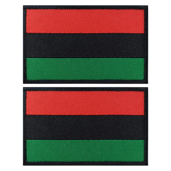 Afro American Flag Patches 2 Pack for Clothing Hat Team Military Patch