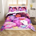 thumbnail image 1 of Afro-American Queen Bedding Sets for Little,Afro Princess Melanin Unicorn Duvet Cover,Cartoon Horse American Black Comforter Cover Cute Room Decor, 1 of 6
