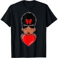 AfroAmerican Heart Girl Valentine Date Valentine's Day TShirt