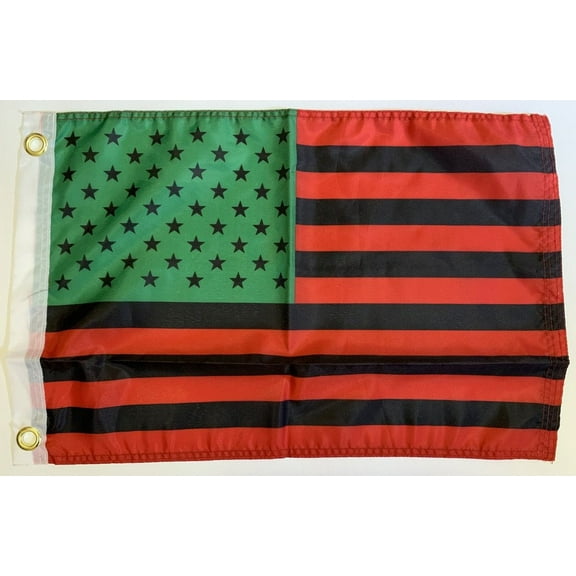 Afro American USA Double Sided Car Flag - 12''X18'' 68D
