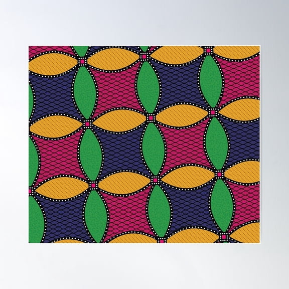 Afro Ankara Wax Print 12 Poster Wall Art, Modern Wall Decor For Living Room Bedroom, 8x12 UNFRAMED