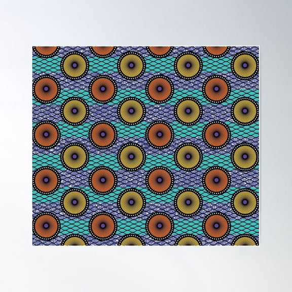 Afro Ankara Wax Print 7 Poster Wall Art, Modern Wall Decor For Living Room Bedroom, 8x12 UNFRAMED