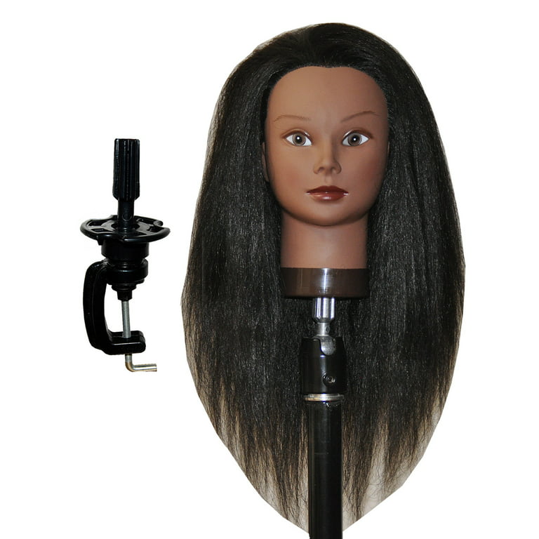Afro Coarse 100% Real Hair Mannequin Head Hairdresser Training Head Manikin  Cosmetology Doll Head -HAZEL+C