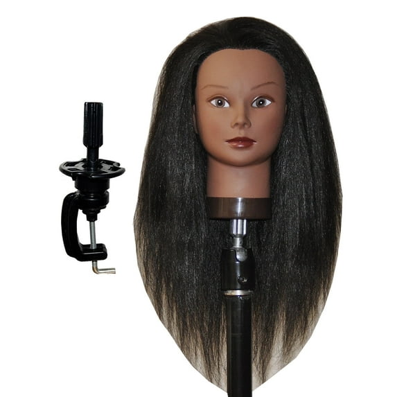 Afro Coarse 100% Real Hair Mannequin Head Hairdresser Training Head Manikin Cosmetology Doll Head Hazel
