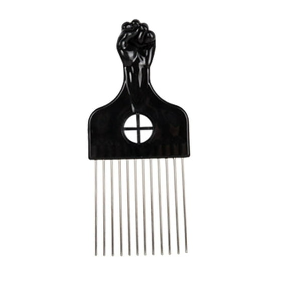 Afro Combs, Metal Afro African Comb Brush Hairdressing Tool Braid Straight Pick Hair Styling for Home Use - Type 4