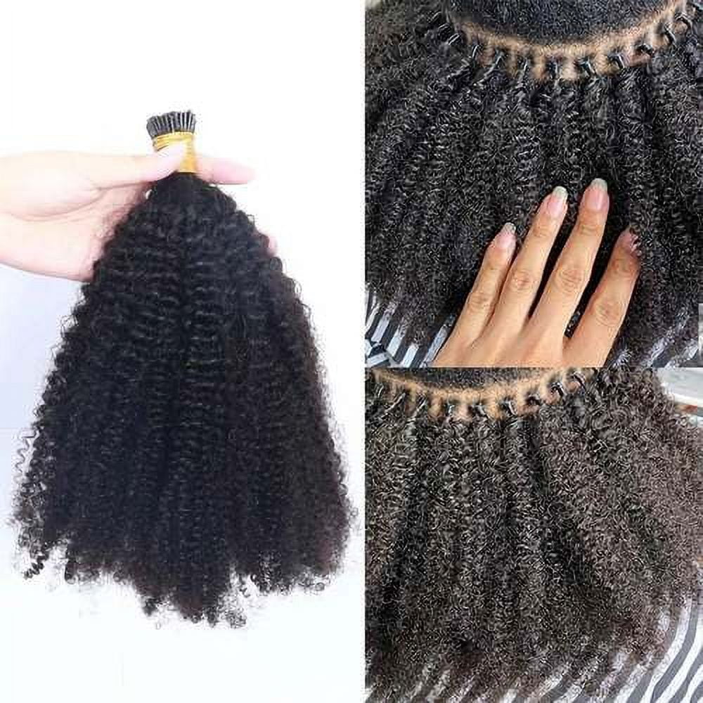 Afro Curly Coily iTip Microlinks Human Hair Extensions
