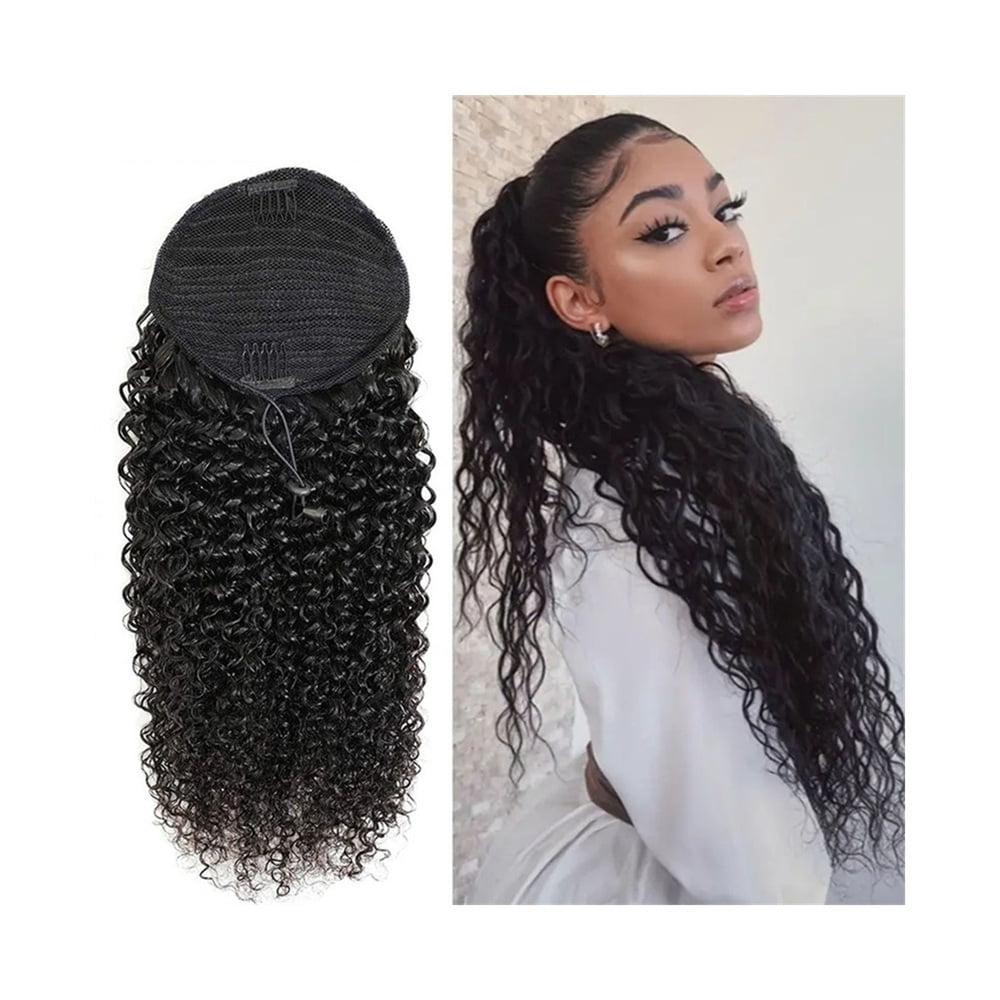 Afro Curly Drawstring Ponytail 8-26 Inch Kinky Curly Ponytail Human Hair Extensions Brazilian Remy Clip In Curly Ponytail Hair Extensions