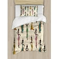 thumbnail image 1 of Afro Decor Twin Size Duvet Cover Set, Vintage Stylized Ladies in Local Traditional Dress with Jugs on the Heads Artwork, Decorative 2 Piece Bedding Set with 1 Pillow Sham, Multi, by Ambesonne, 1 of 3