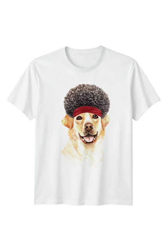 Afro Dog Mens T-Shirt Labrador Retriever Graphic Tee
