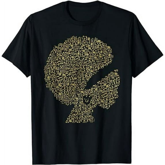 Afro Jazz Diva Black Girl Melanin Gold Music Lover T-shirt