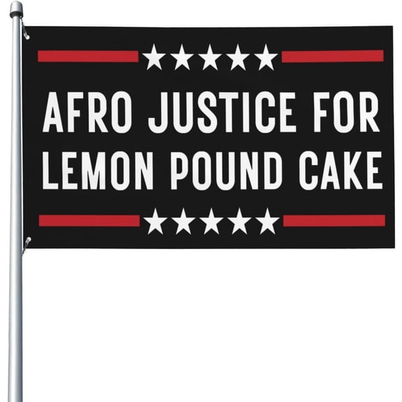 Afro Justice For Lemon Pound Cake Flag 3x5 Ft Garden Banner Single Sided