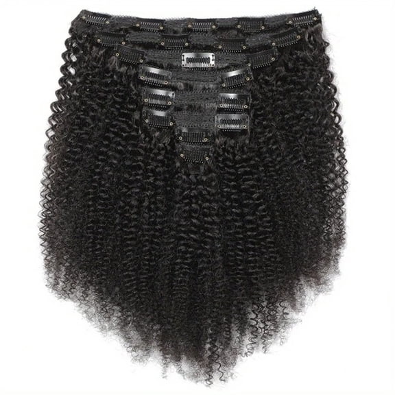 Afro Kinky Curly Clip In Hair Virgin Remy 100% Human Hair 8pcs 120g/set Natural Color