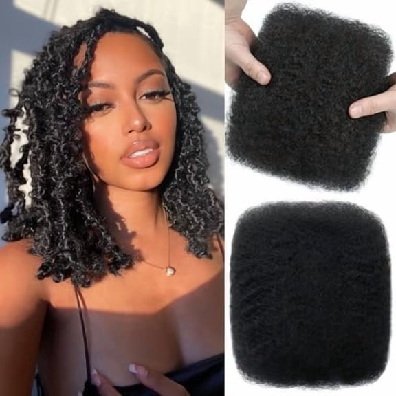 Afro Kinkys Bulk Human Braiding Hair Kinkycurly Human Hair Bulk for Twist 1 Pack 50 Gram Human Crochet Hair for Dreadlocks Extensions14Inch