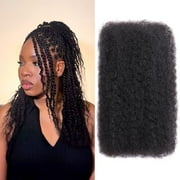 Afro Kinkys Bulk Human Hair -16 Inch 50g 4c Kinky Curly Human Braiding Hair For Mini Twist/Dreadlocks Extensions/Braids/Locs (1B, 16 Inch(Pack of 1))
