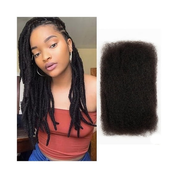 Afro Kinkys Bulk Human Hair #2 Dark Brown Braiding Hair for Dreadlocks, Loc Repair, Twists