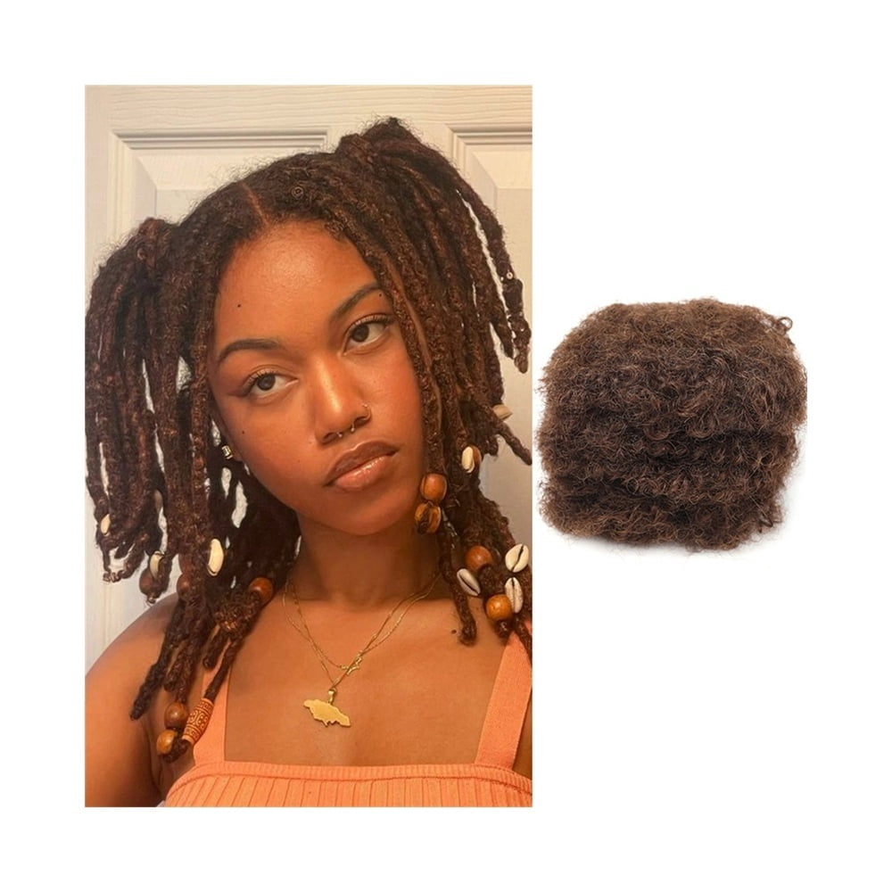 Afro Kinkys Bulk Human Hair #4 Brown Hair Bundles for Mini Twist, Braiding, Loc Extensions & Crochet