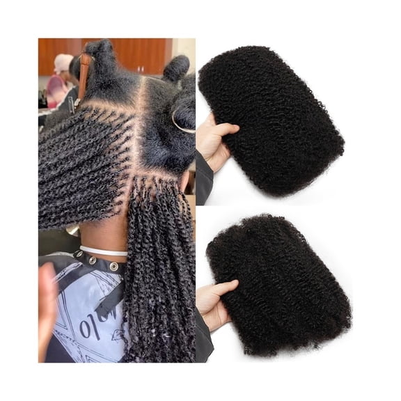 Afro Kinkys Bulk Human Hair 50g/Pack, Braiding Hair for Dreadlocks, Loc Repair, Twists, Dreadlock Extensions