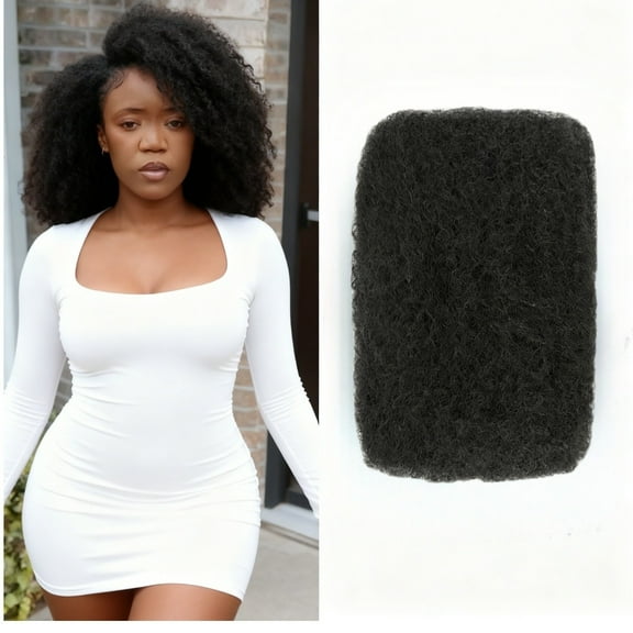 Afro Kinkys Bulk Human Hair For Twist, 12inch 4C Kinky-Curly for Dreadlocks, Loc Repair, Braiding Hair(Black, 50 Gram)