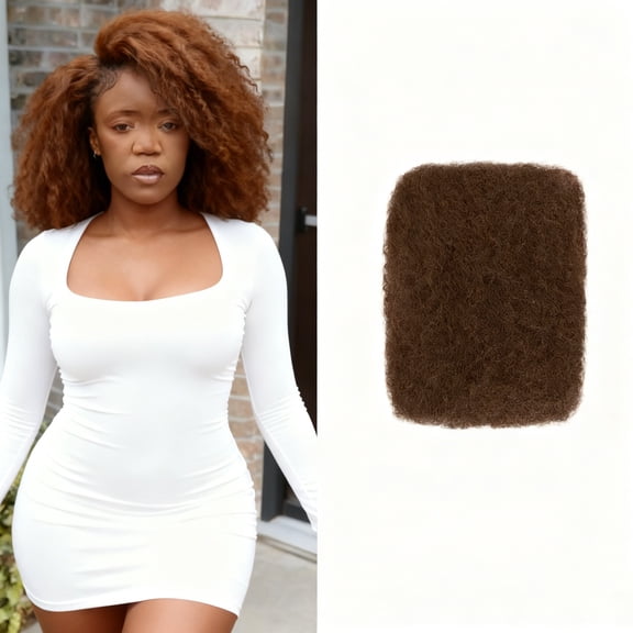 Afro Kinkys Bulk Human Hair For Twist, 12inch 4C Kinky-Curly for Dreadlocks, Loc Repair, Braiding Hair(Brown, 50 Gram)