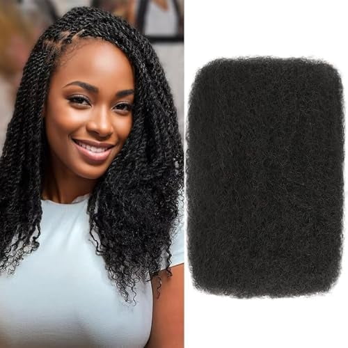 Afro Kinkys Human Hair for Dreadlocks Extensions Repair , Twist Braiding Afro Kinky Human Hair for 1 50 Gram Black Color 16
