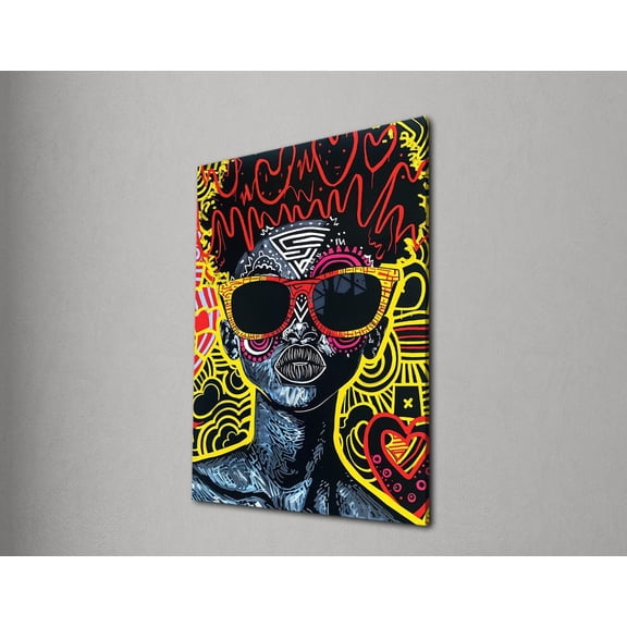 Afro Pop Art Wall Decor, Urban Graffiti Print, Colorful Woman Portrait, Bold Modern Art, Street Style Wall Art, Funky Wall Print Poster Decor, Size 8x12 UNFFRAMED F03.1.8l1360