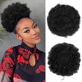 thumbnail image 1 of Afro Puff Drawstring Ponytail For Black Women , High Puff Drawstring Short Ponytail Bun For Short Natural Hair,Afro Kinky Curly Ponytail Hairpieces With Clip In, 1 of 5