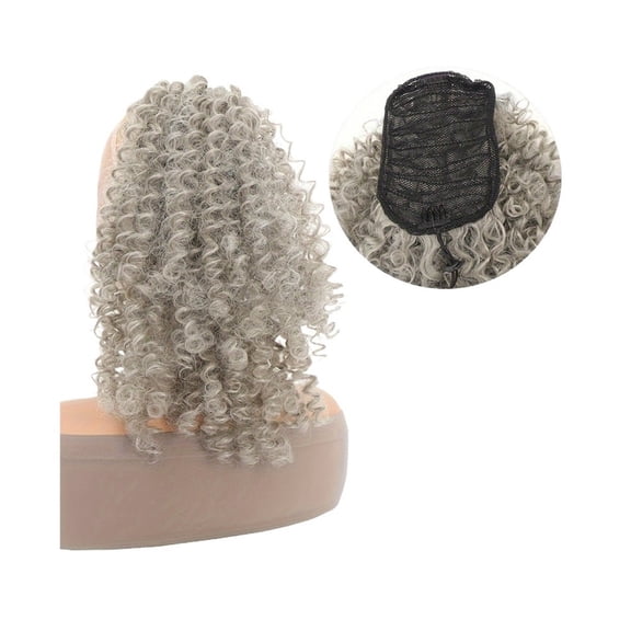 Afro Puff Drawstring Ponytail Clip In Hair Extensions 14 Inch Kinky Curly Synthetic Ponytail Hairpiece For Women