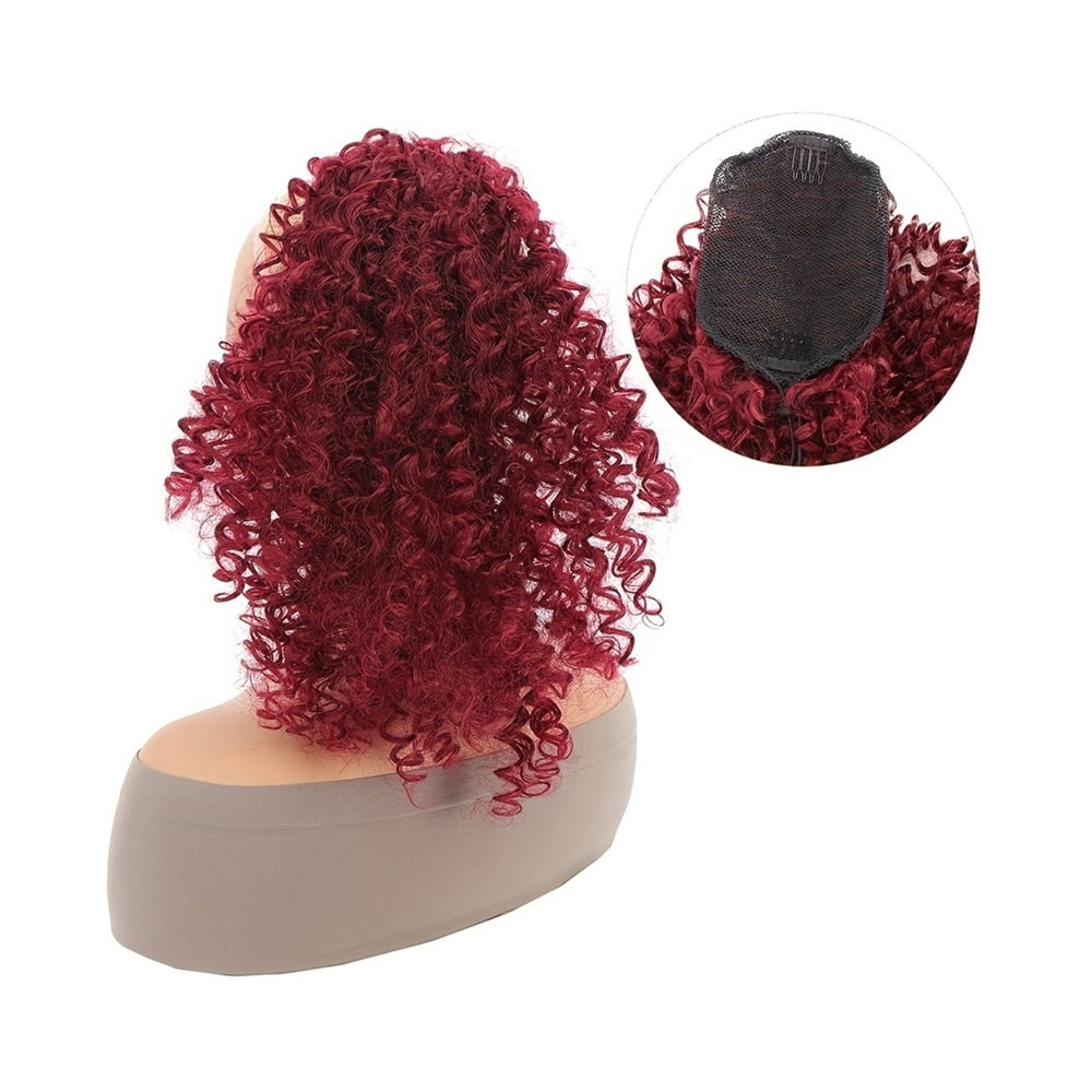 Afro Puff Drawstring Ponytail Clip In Hair Extensions 14 Inch Kinky Curly Synthetic Ponytail Hairpiece For Women