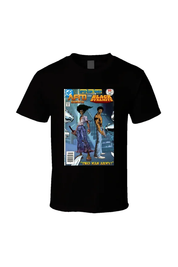 Afro Samurai And Black Dynamite Comic Book Brand New Classic Black T Shirt