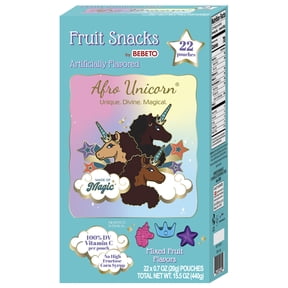 Afro Unicorn 22 ct Fruit Snacks Box Mixed Fruit