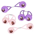 thumbnail image 1 of Afro Unicorn 4pc Jumbo Twin Bead Pony Tail Balls - Large Printed Twinbead Ball Ponytail Holders in Pink + Purple, 1 of 8