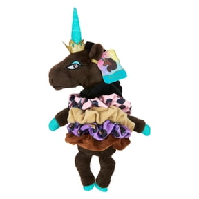 Afro Unicorn 4pc Soft Hair Scrunchies + Plush Unicorn Doll Set - Fuzzy Ponytail Holders, for Girls
