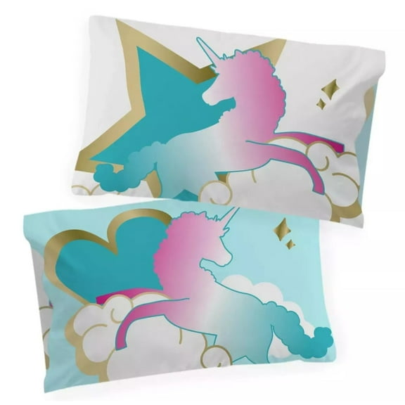 Afro Unicorn Kids' Pillowcase - 1 Reversible Pillowcase 20in x 30in