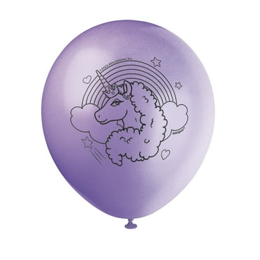Afro Unicorn Latex Balloons, 12in, 6ct