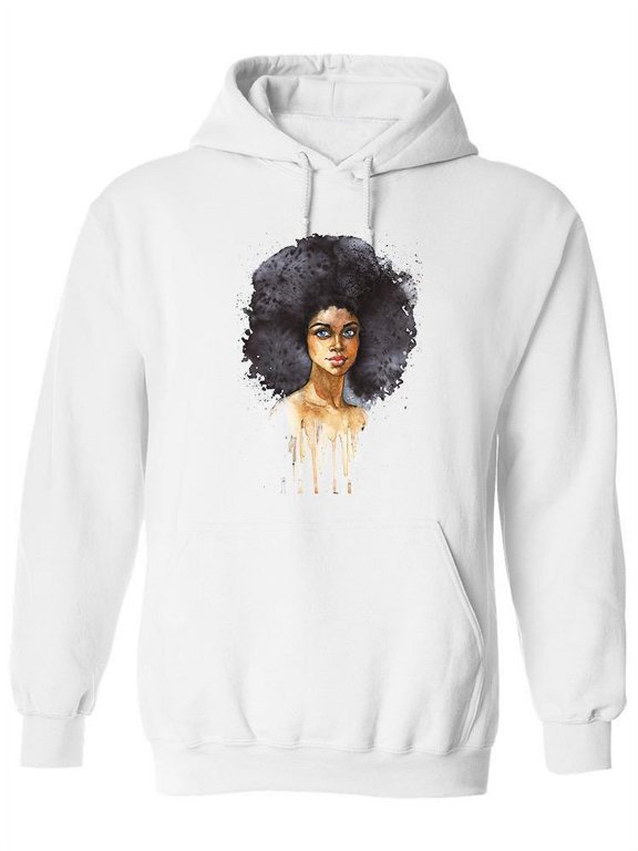 Afro Woman In Brushstrokes Hoodie Women -Image by Shutterstock, Female XX-Large