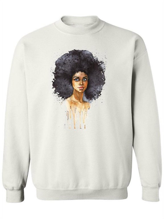 Afro Woman In Brushstrokes Paint Sweatshirt Women -Image by Shutterstock, Female 4X-Large