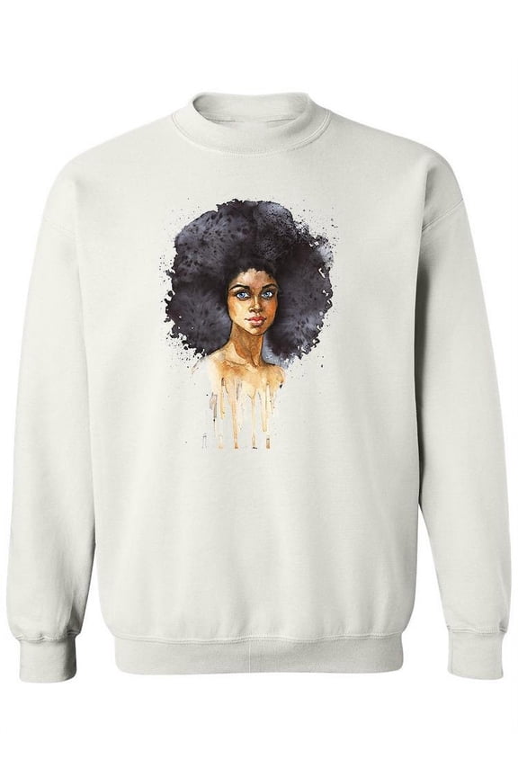 Afro Woman In Brushstrokes Paint Sweatshirt Women -Image by Shutterstock, Female Large