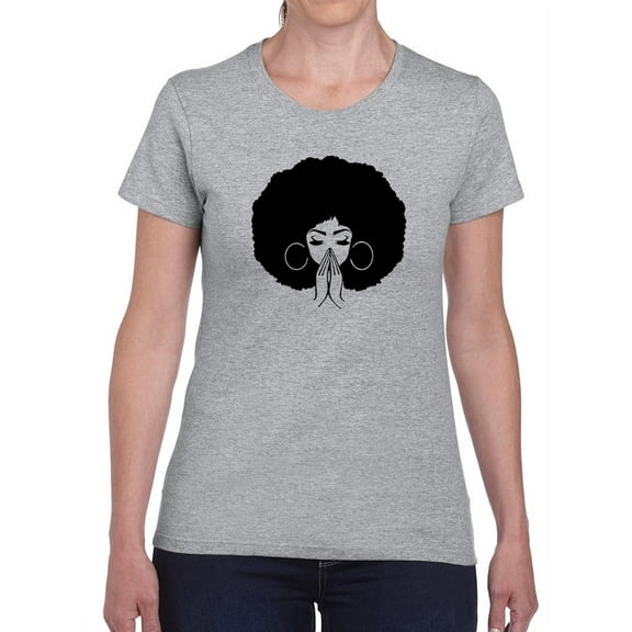 Afro Woman Portrait Women T-Shirt, Female Small