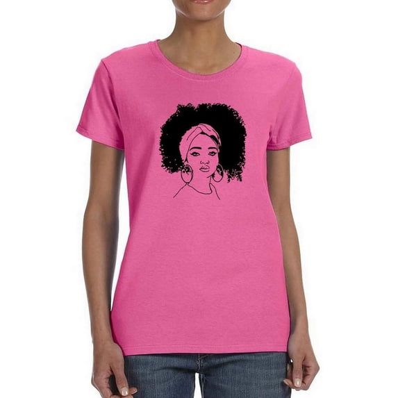 Afro Woman Stunning Hair Shaped T-Shirt Women -SPIdeals Designs, Female XX-Large