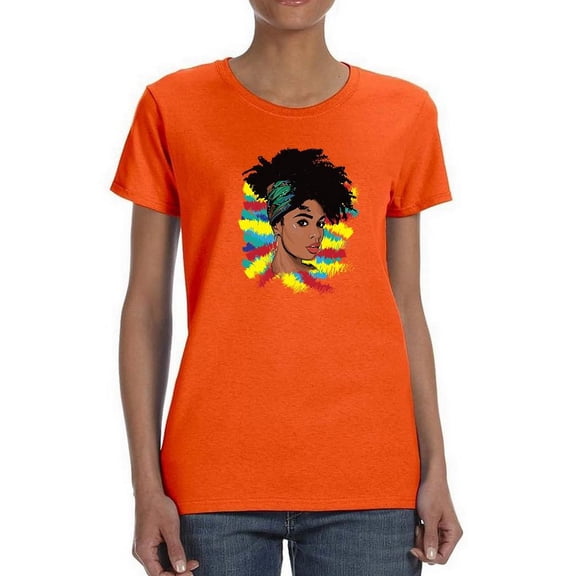 Afro Woman Stunning Portrait Shaped T-Shirt Women -SPIdeals Designs, Female Large