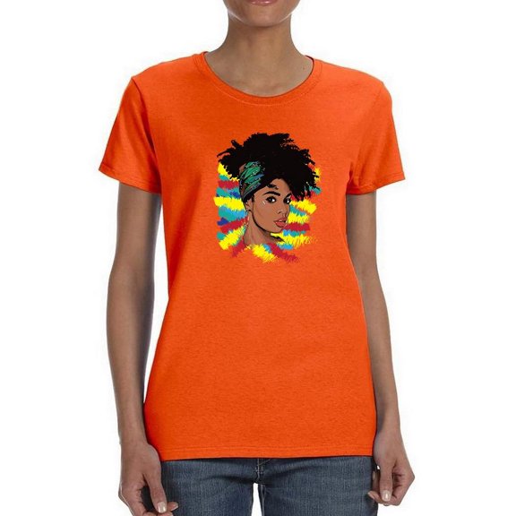 Afro Woman Stunning Portrait Shaped T-Shirt Women -SPIdeals Designs, Female XX-Large