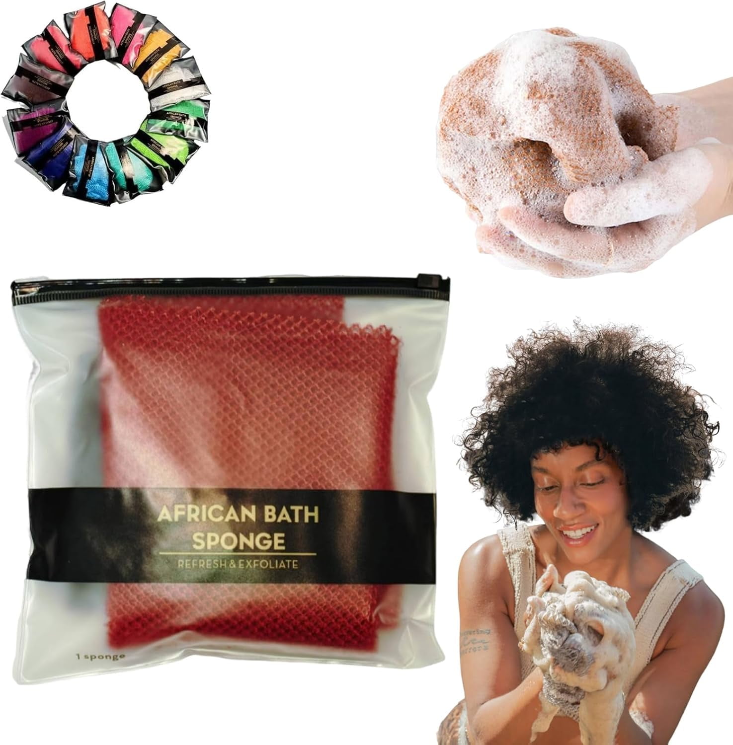 AfroScrub African Net Sponge, Afroscrub African Exfoliating Net Sponge ...