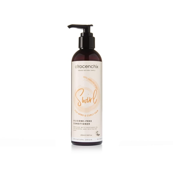 Afrocenchix Swirl-Silicone-Free Conditioner-Avocado Oil, Aloe Vera Concentrate and Coconut Extract Retains Your Hair's Hydration, Decreases Frizz, Leaving Smooth Hair, 250ml