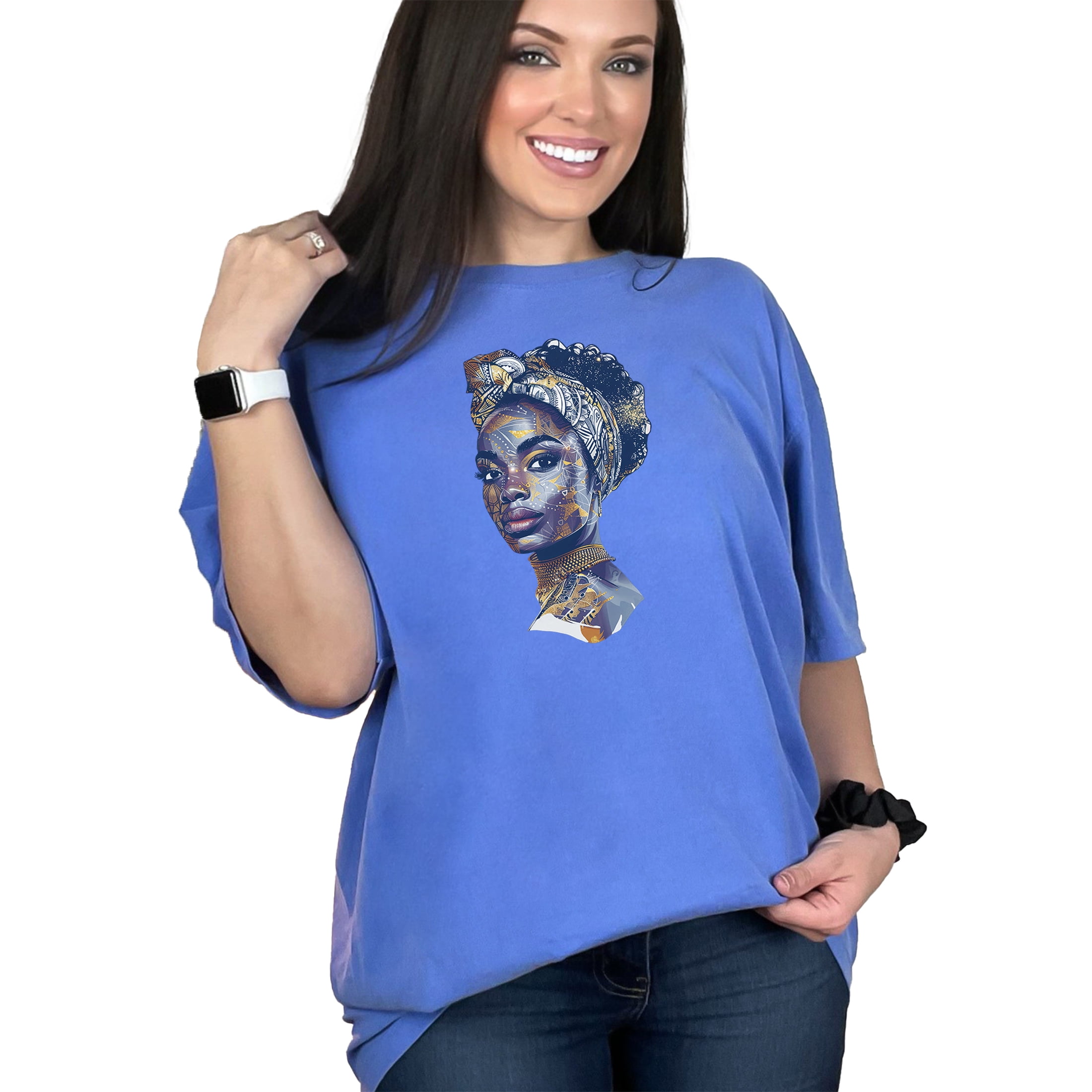 Afro Woman Graphic Sweatshirt African Pride Color Painted TS01