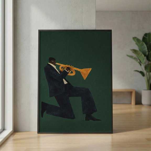 Afrocentric Jazz Retro Music Wall Art Decor Unframed Paper Print